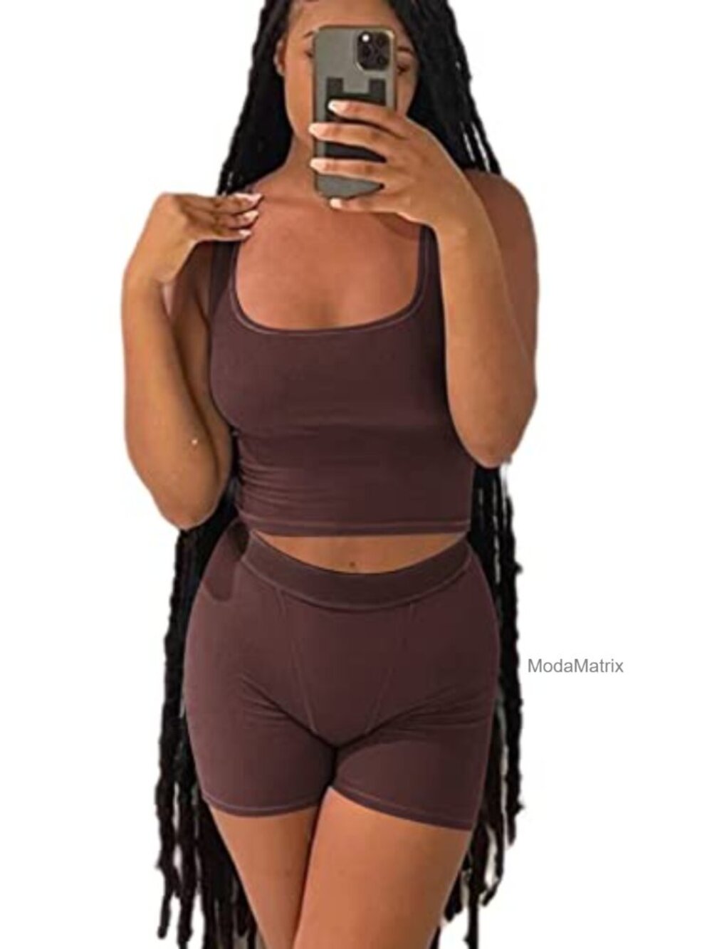 Women's Ribbed Crop Top High Waist Yoga Leggings Lounge Set 2 Piece Workout